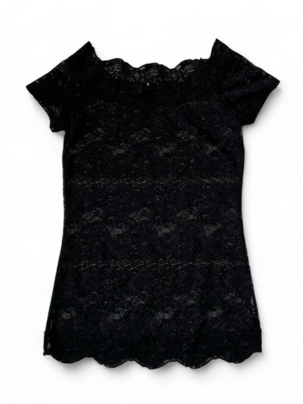 Off the shoulder black lace top